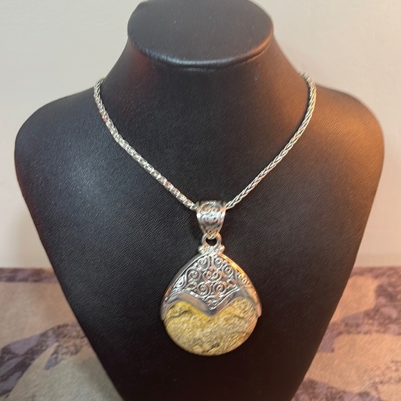 Picture Jasper silver necklace - Picture 1 of 11